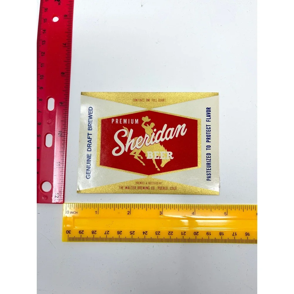 Lot of 10 Vintage Sheridan Beer Labels Walter Brewing Co Pueblo Colorado NOS